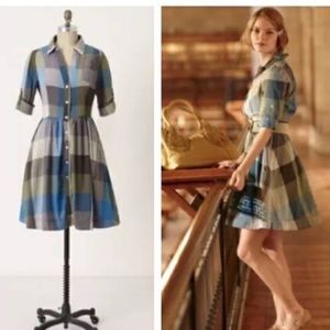 Anthropologie Moulinette Soeurs plaid shirtdress